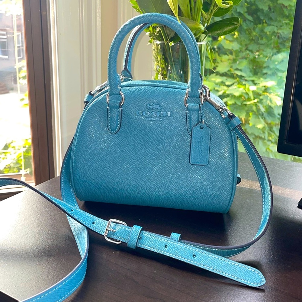 Blue/Silver Coach Sydney Satchel Bag